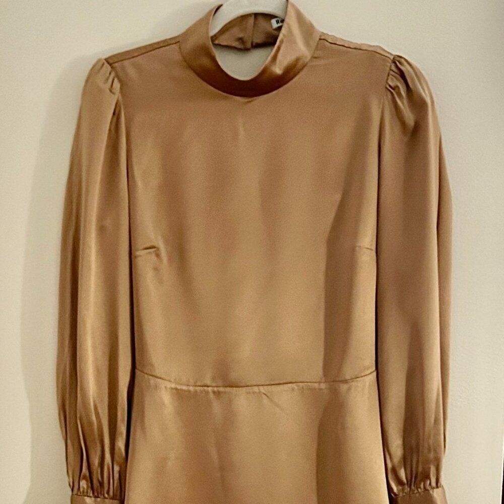 Reformation Silk Mini Dress With Tags in Brown Silk Size Size M/8